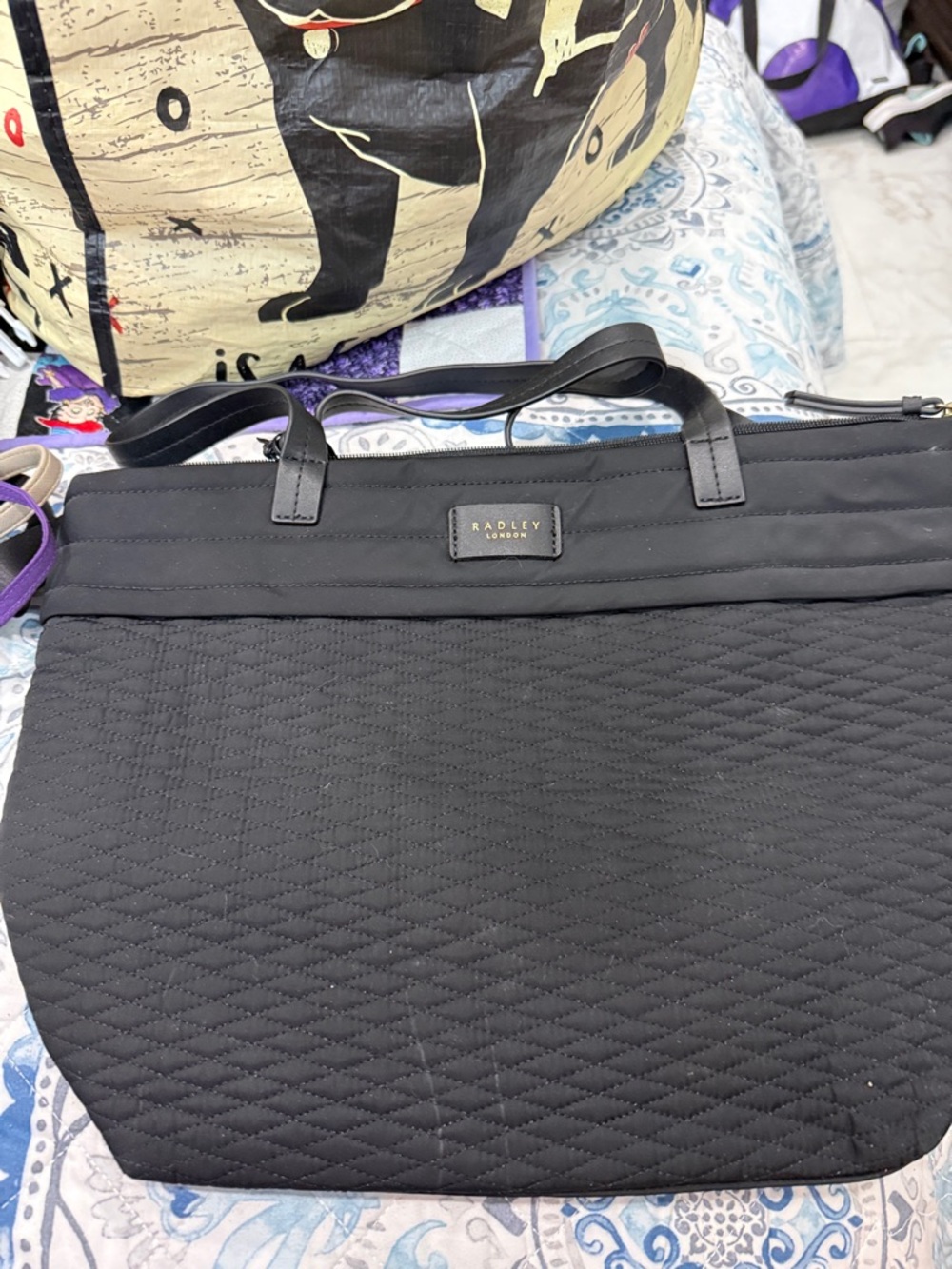 RADLEY LONDON Black Quilted Tote Bag